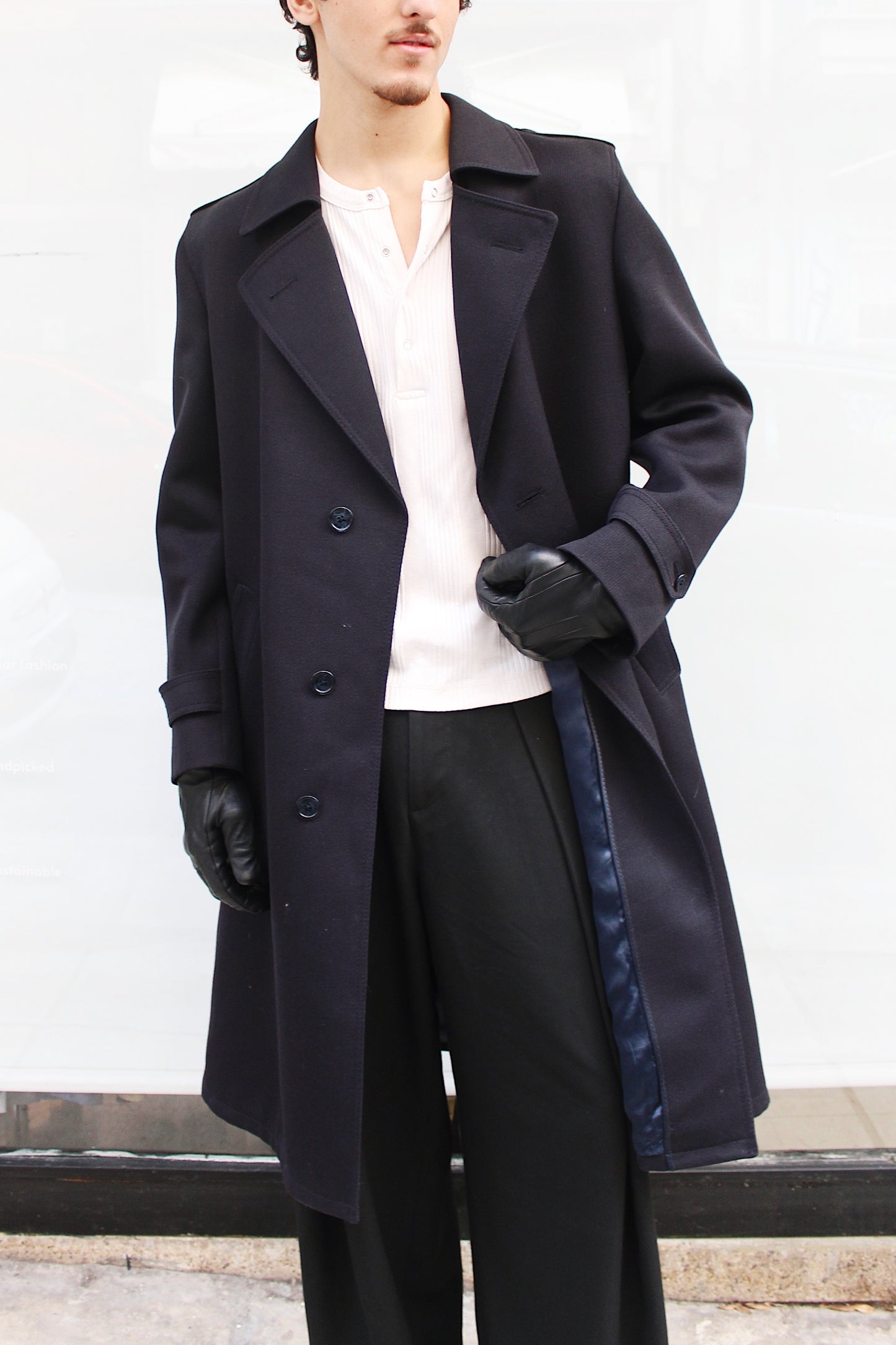 1970s Navy Maxi Overcoat