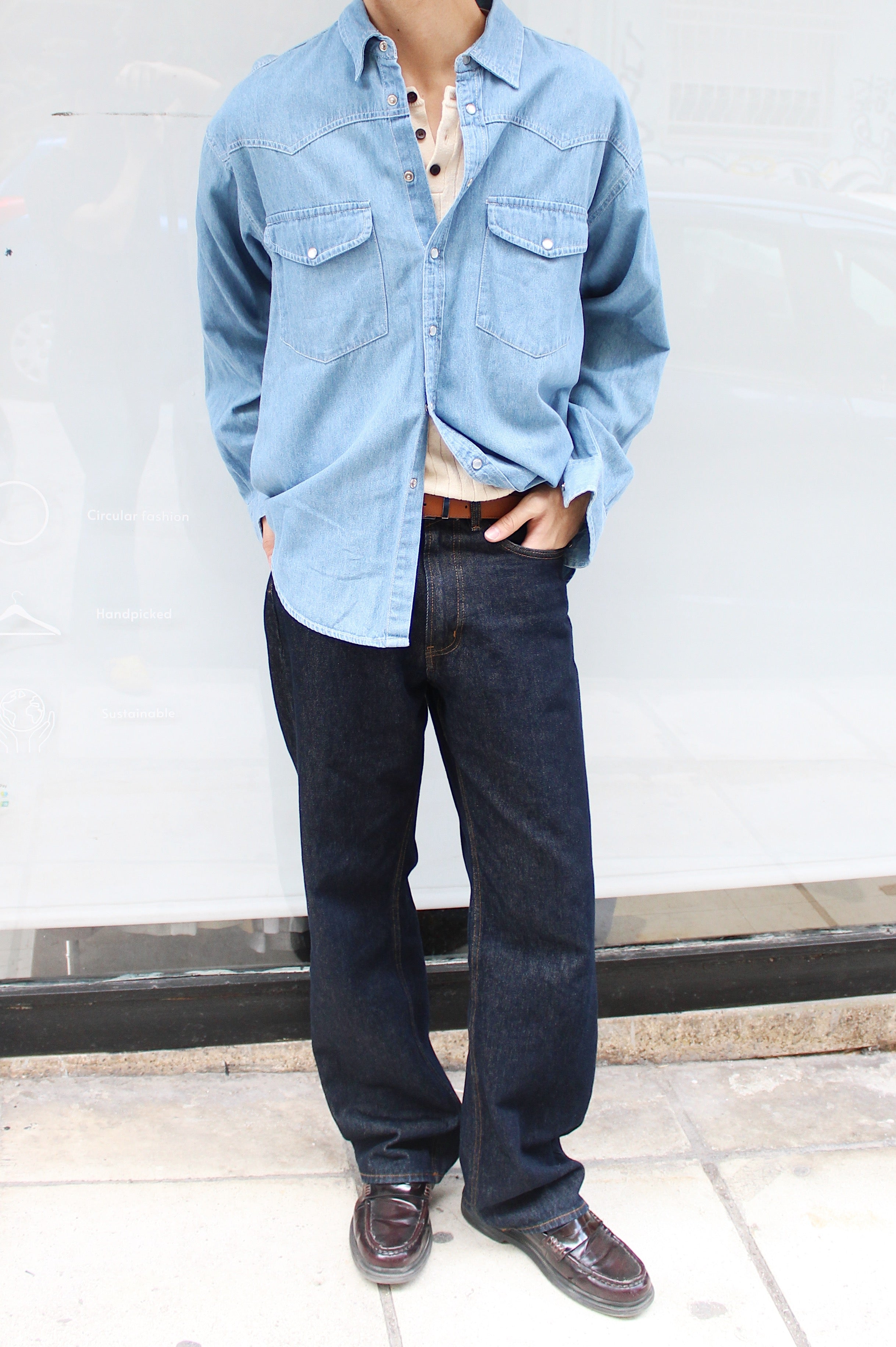Light Blue Western Shirt