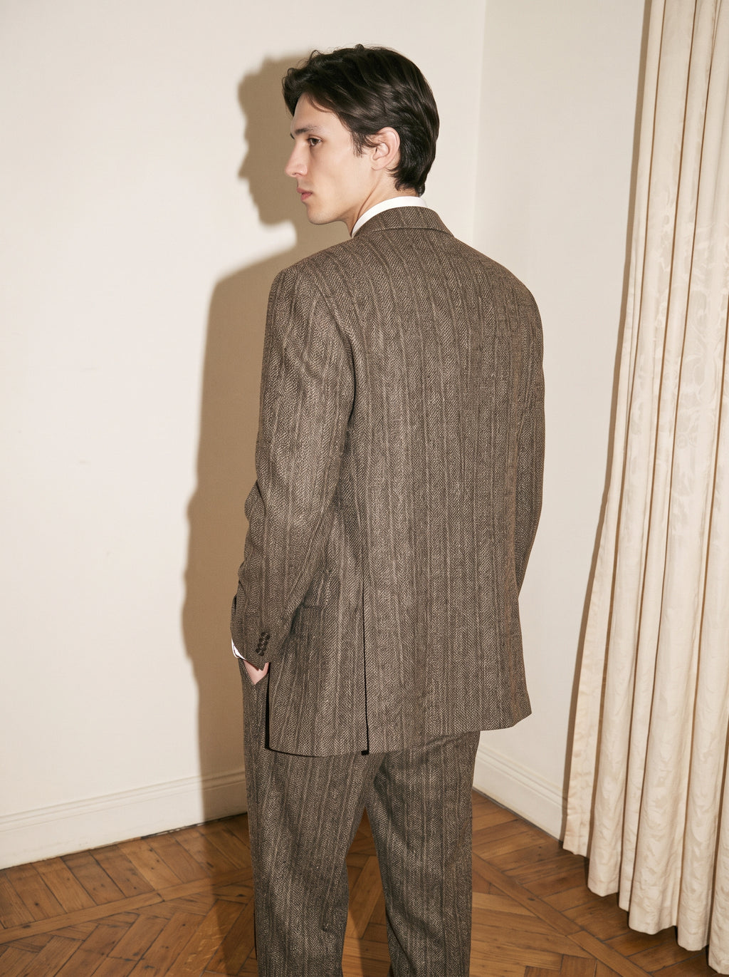 Taba Brown Pinstriped