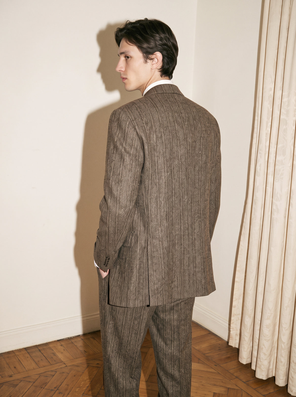 Taba Brown Pinstriped