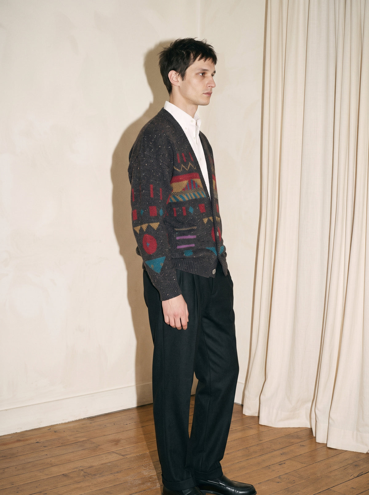 Geometric Gray Cardigan