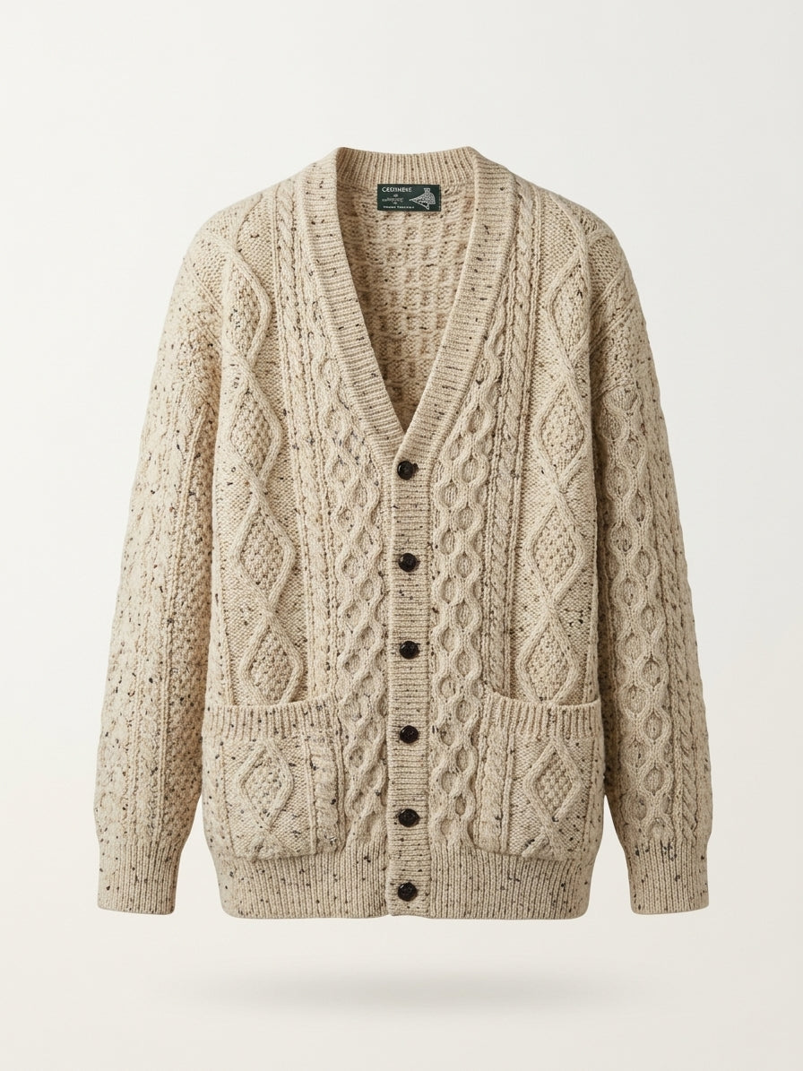 Flecked Fisherman Knit