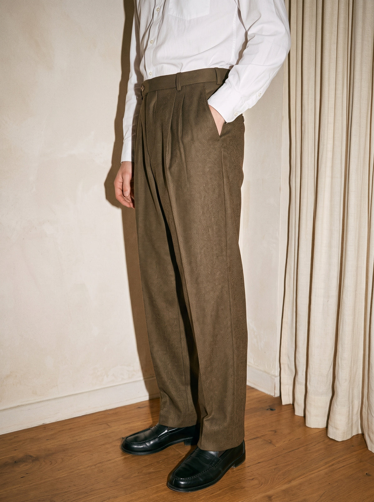 Dark Olive Pleated