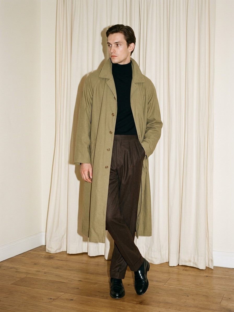 Olive Tan Maxi Trench