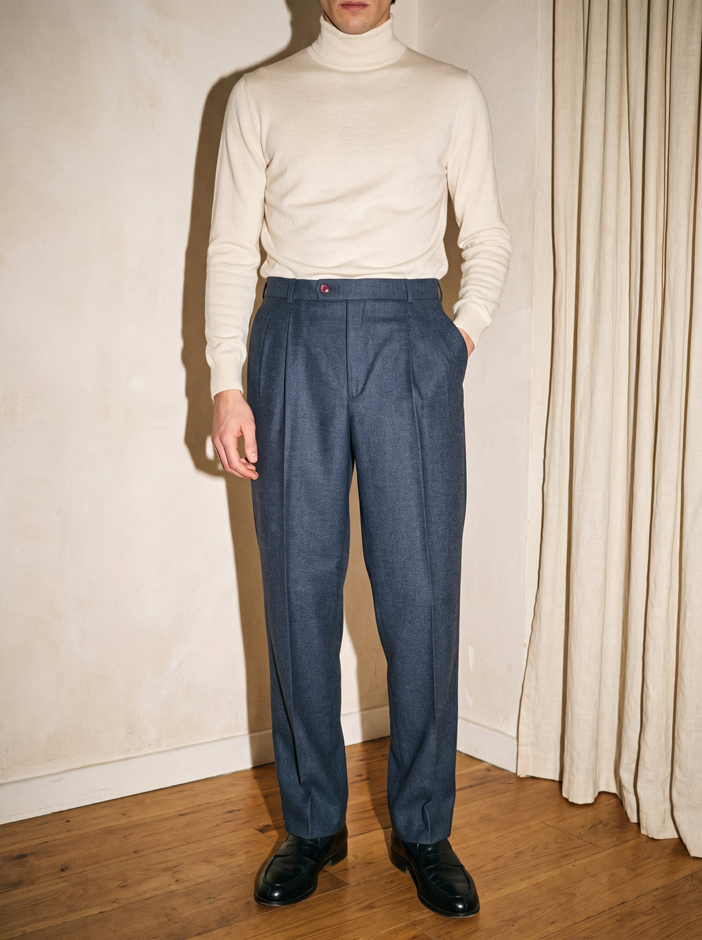 Dusty Blue Pleated
