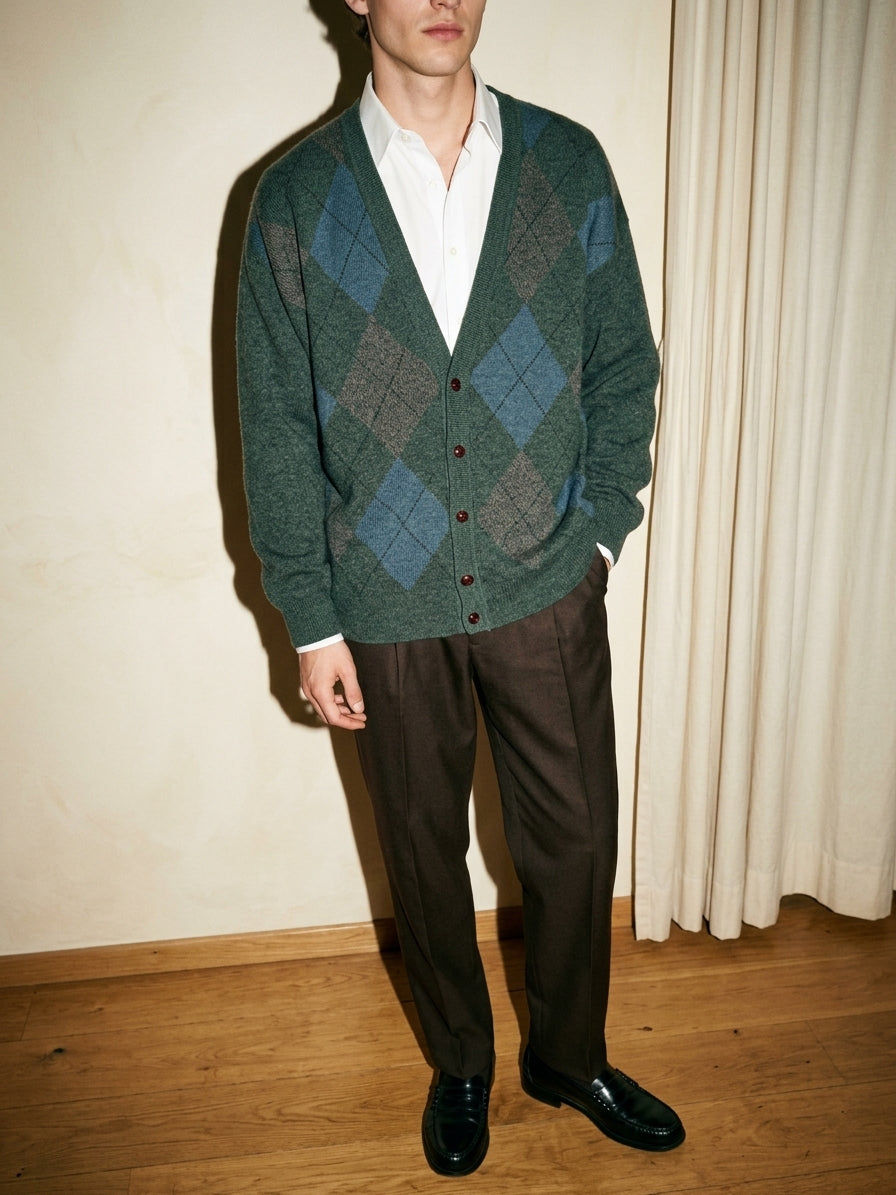 Argyle Geometric Cardigan