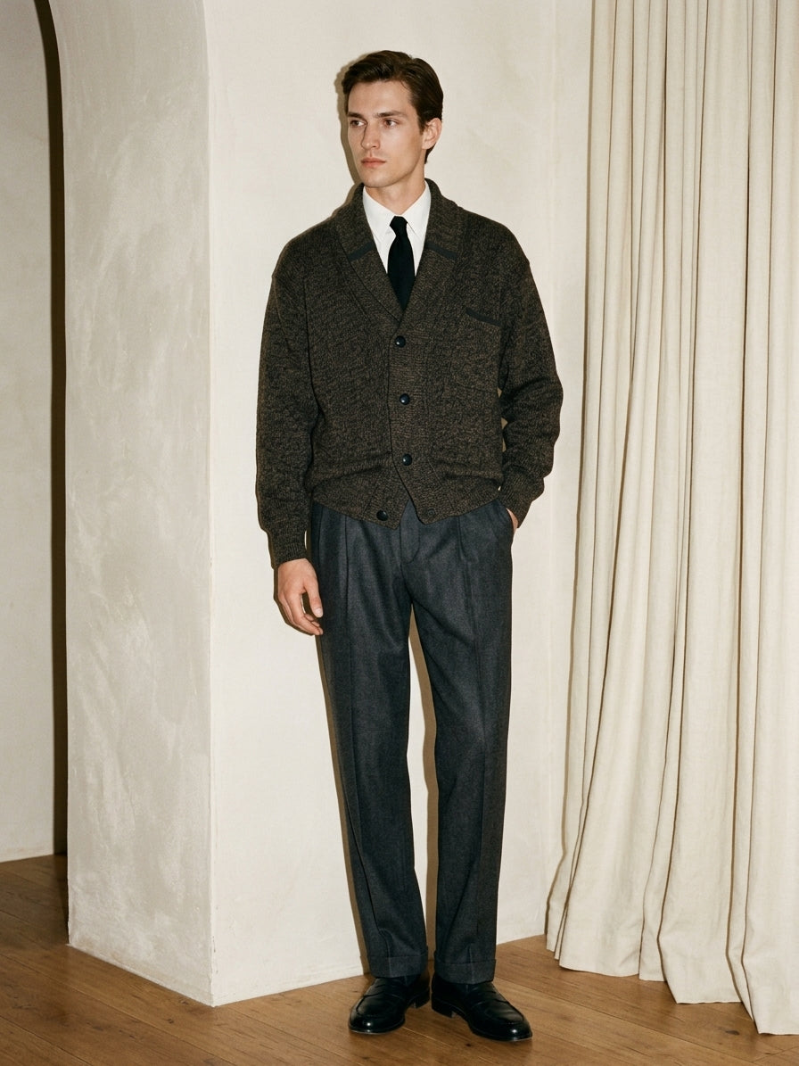Marled Brown Cardigan