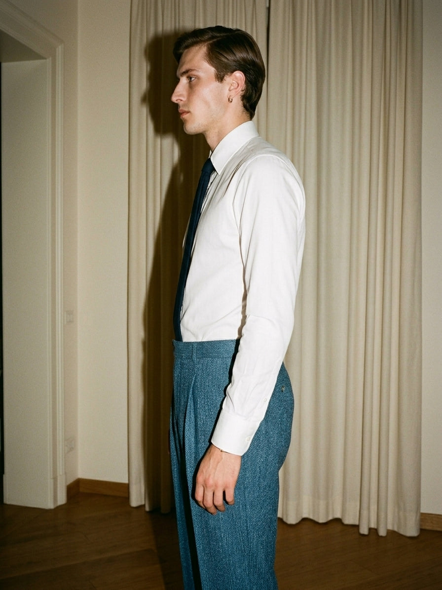 Teal Blue Pleated