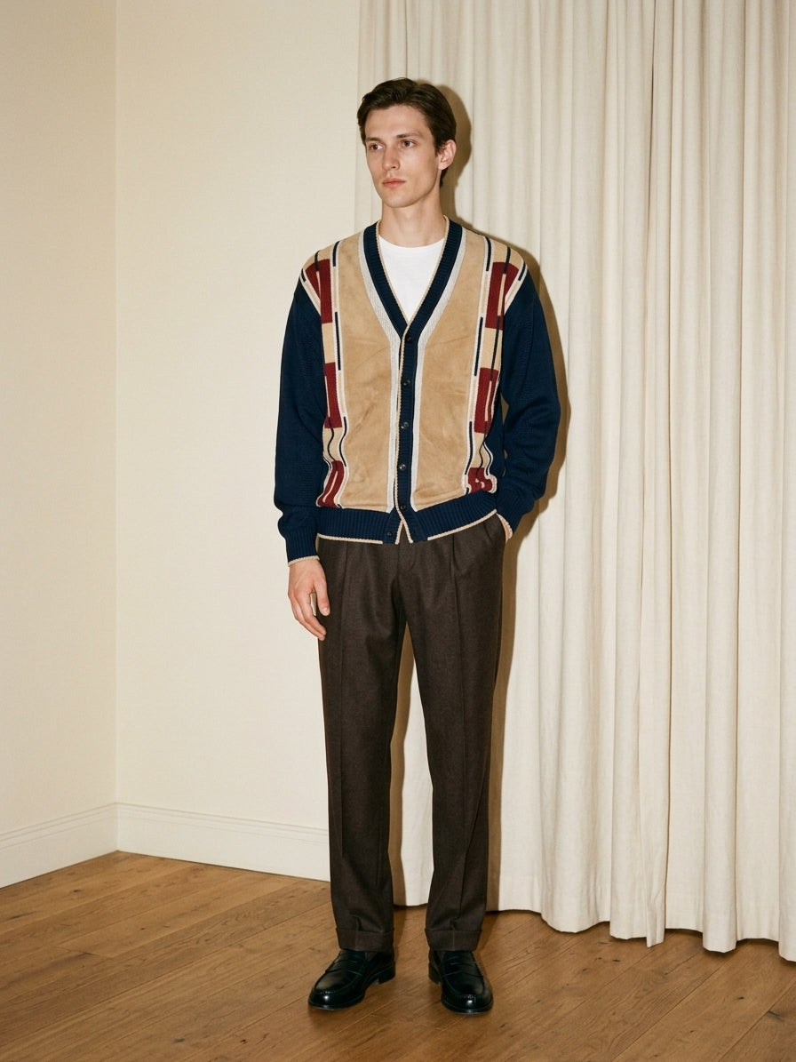 Suede Pattern Cardigan