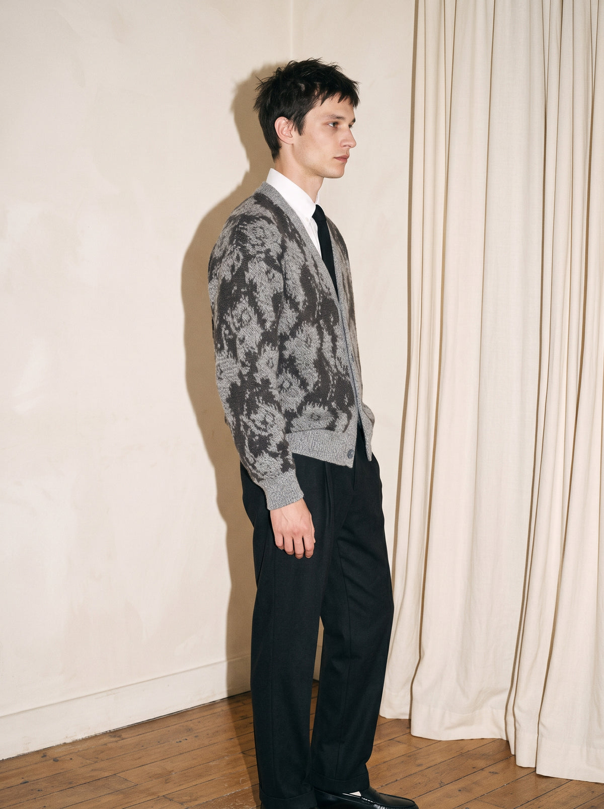 Geometric Gray Cardigan