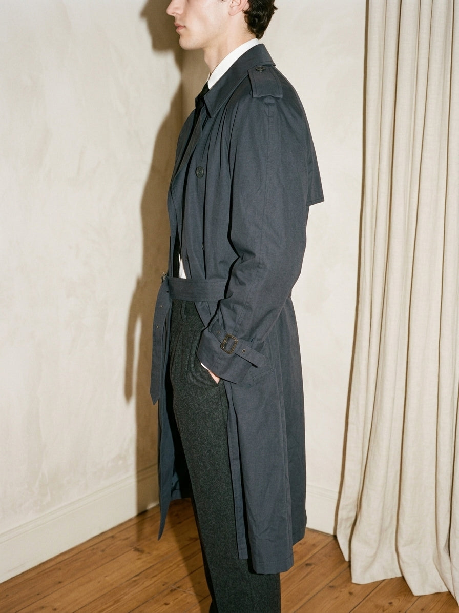 Dark Navy Blue Trench