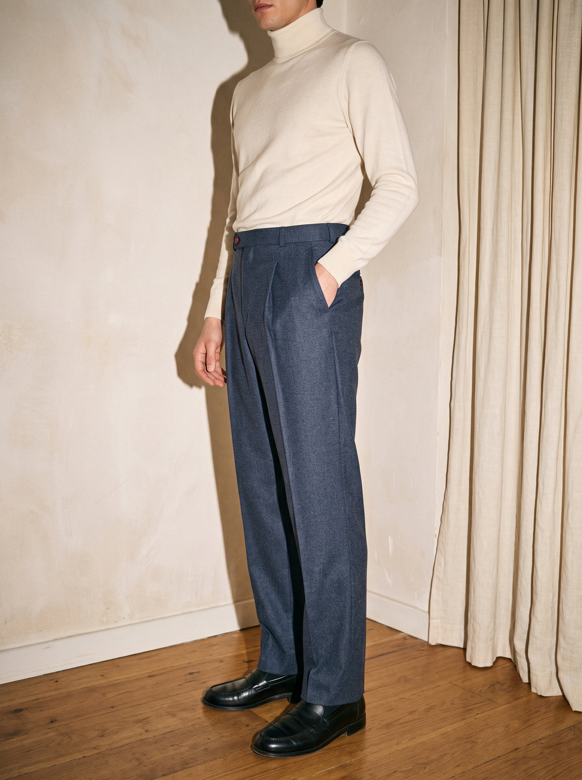 Dusty Blue Pleated