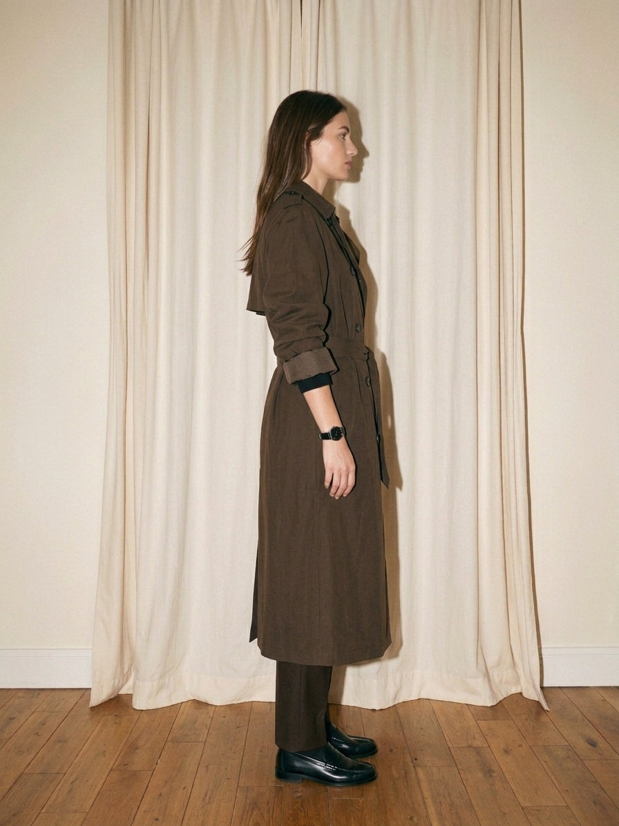 Espresso Brown Trench