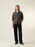 Geometric Crew Neck Cardigan