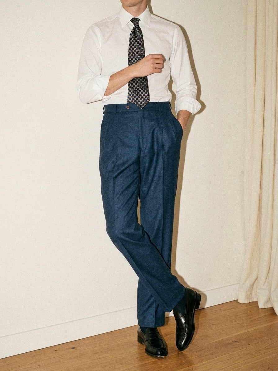 Charcoal Blue Pleated