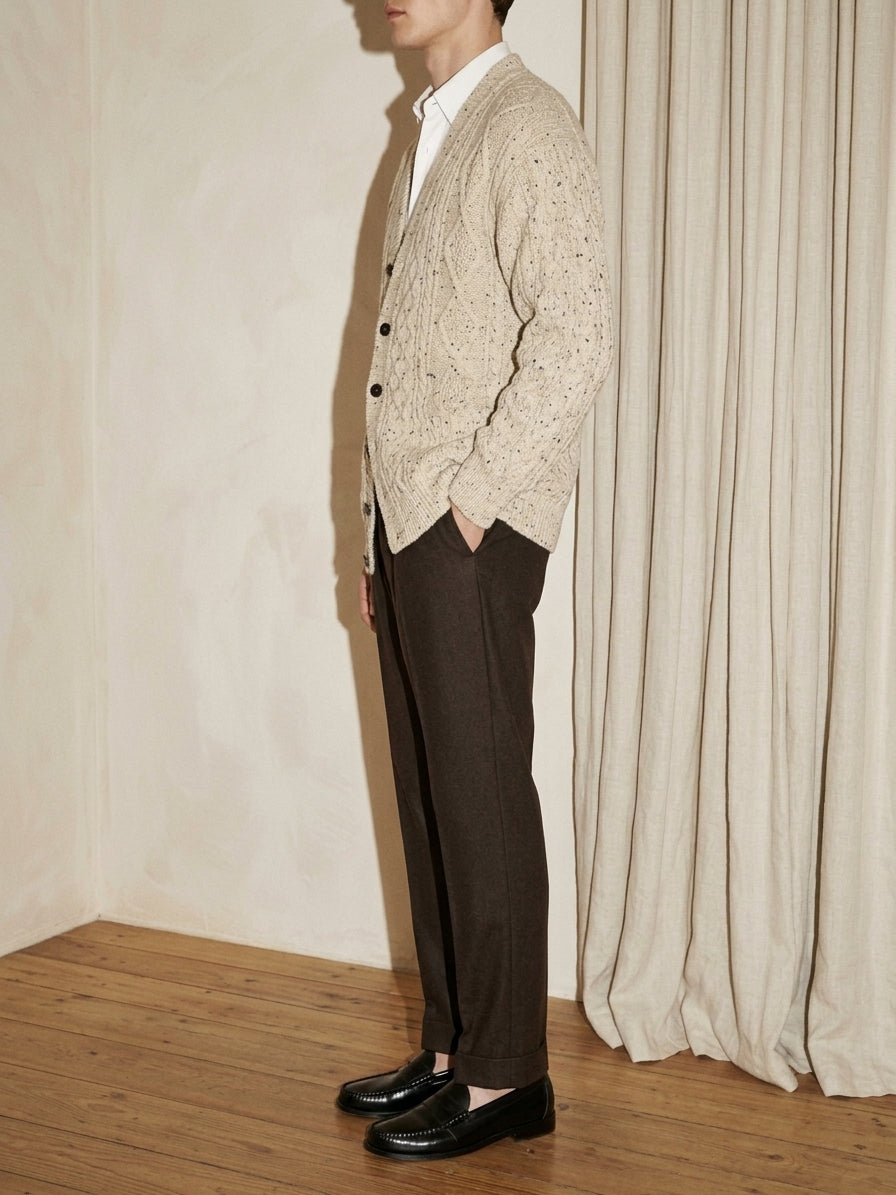 Flecked Fisherman Knit