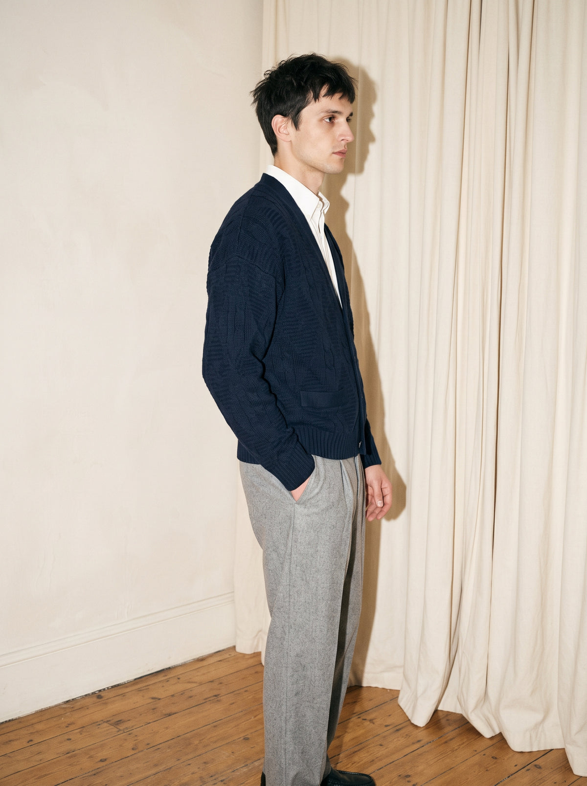 Navy Blue Knitted