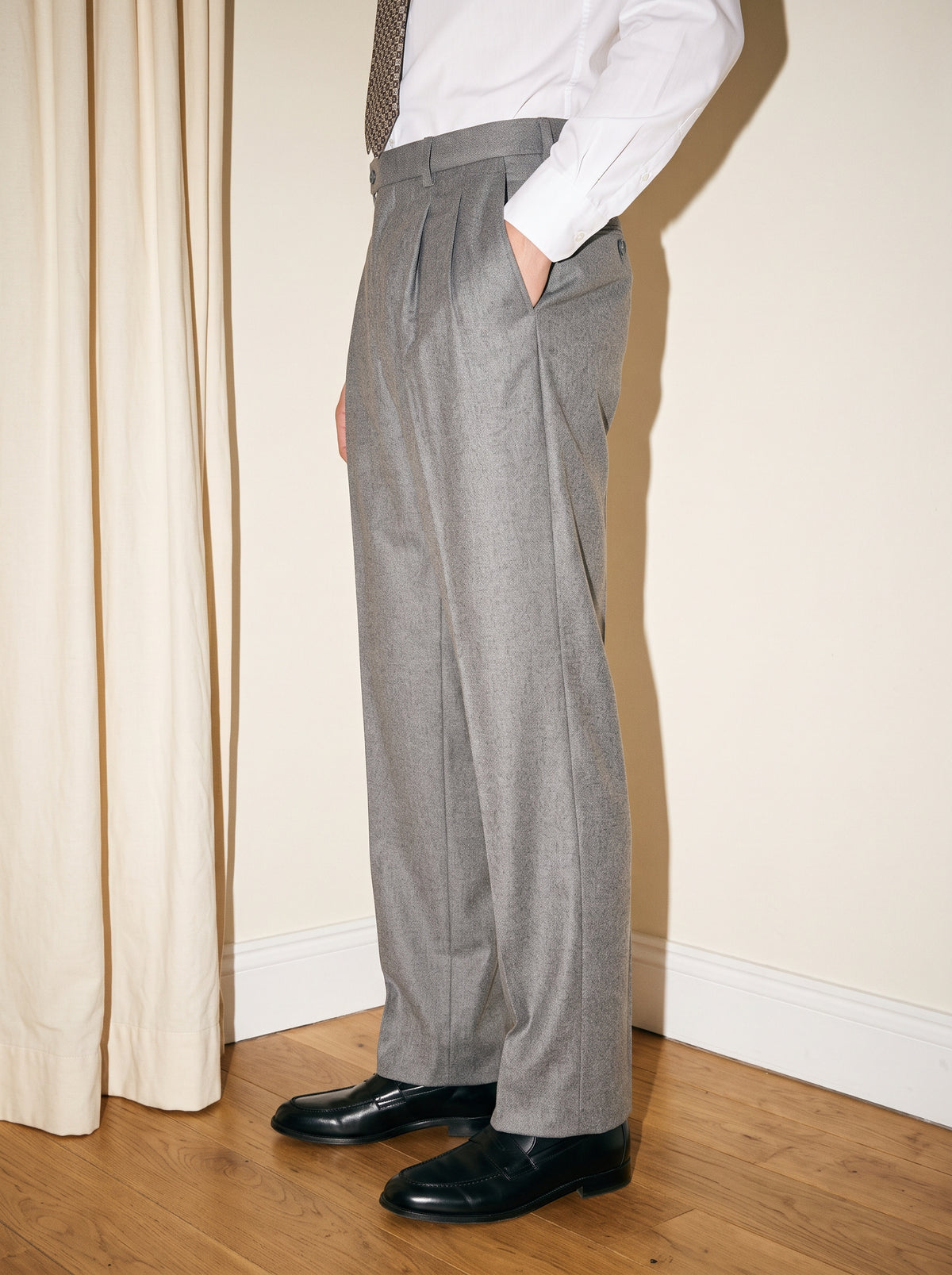 Stone Gray Pleated