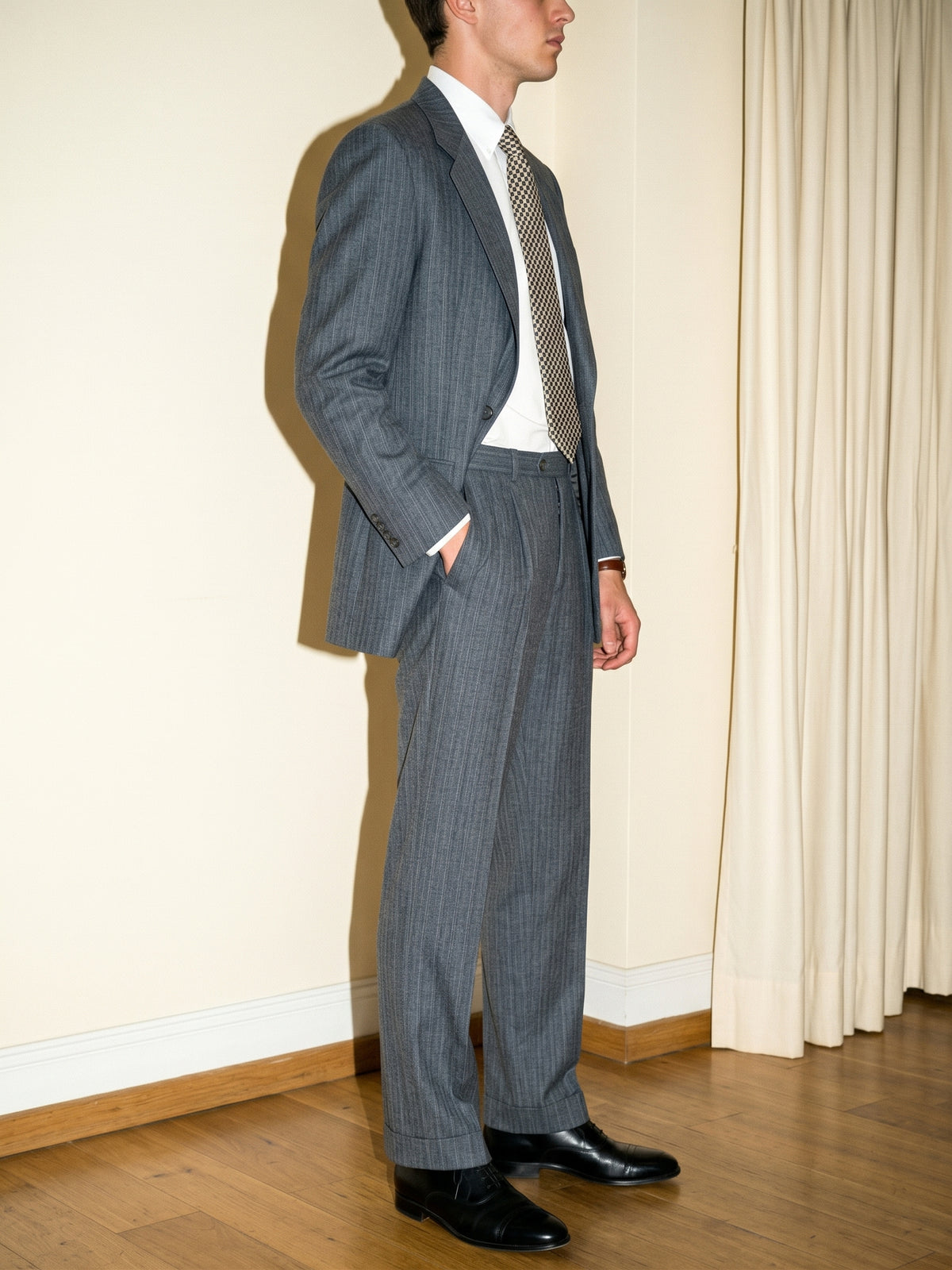 Charcoal Grey Pinstripe