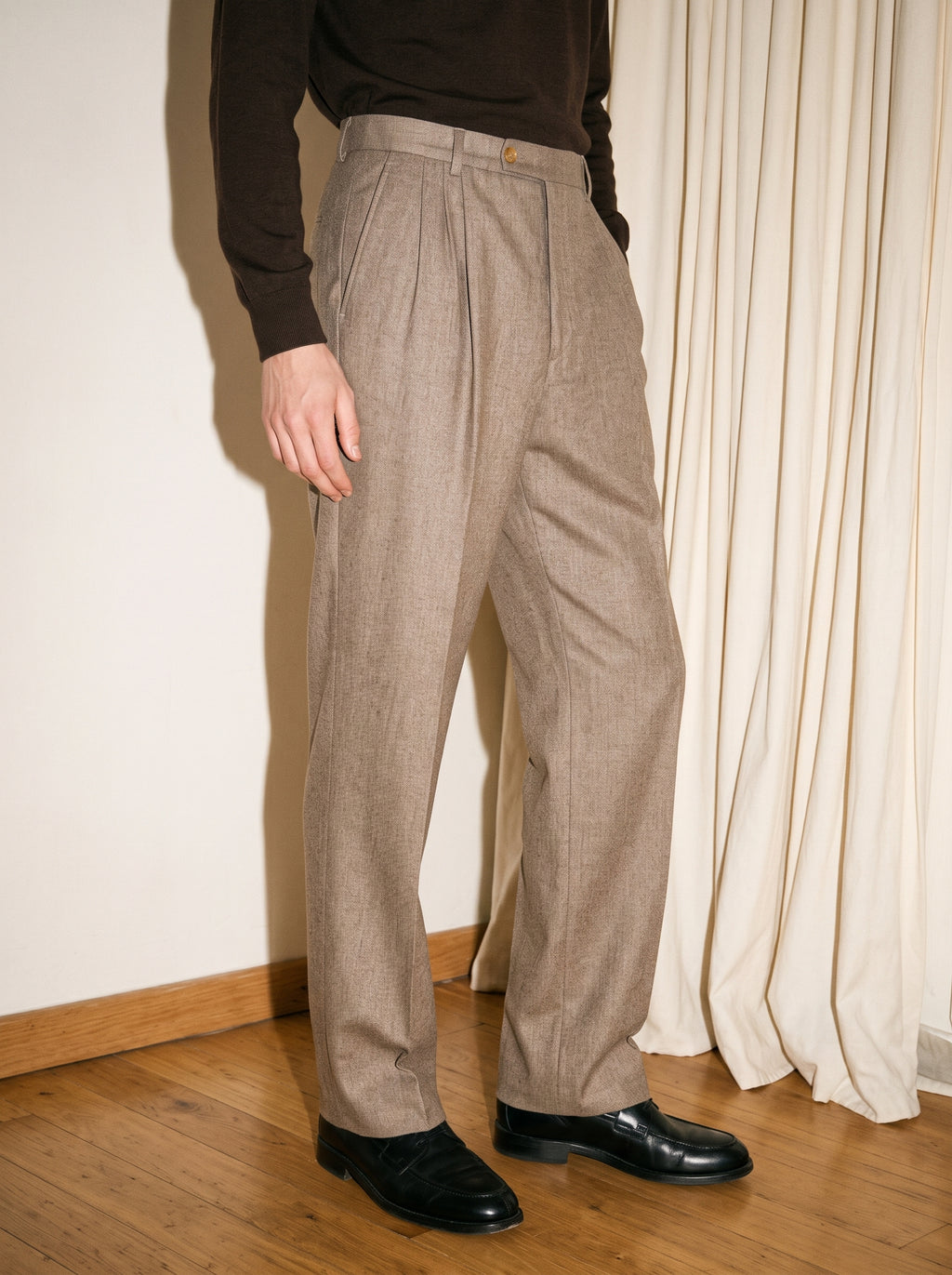 Sand Beige Pleated