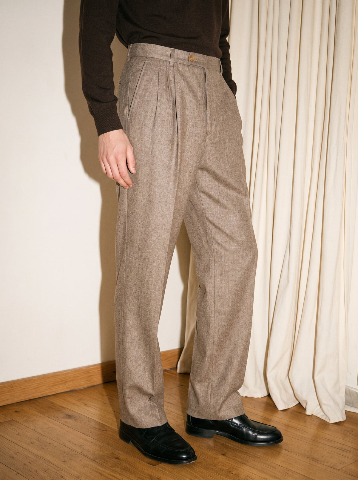 Sand Beige Pleated
