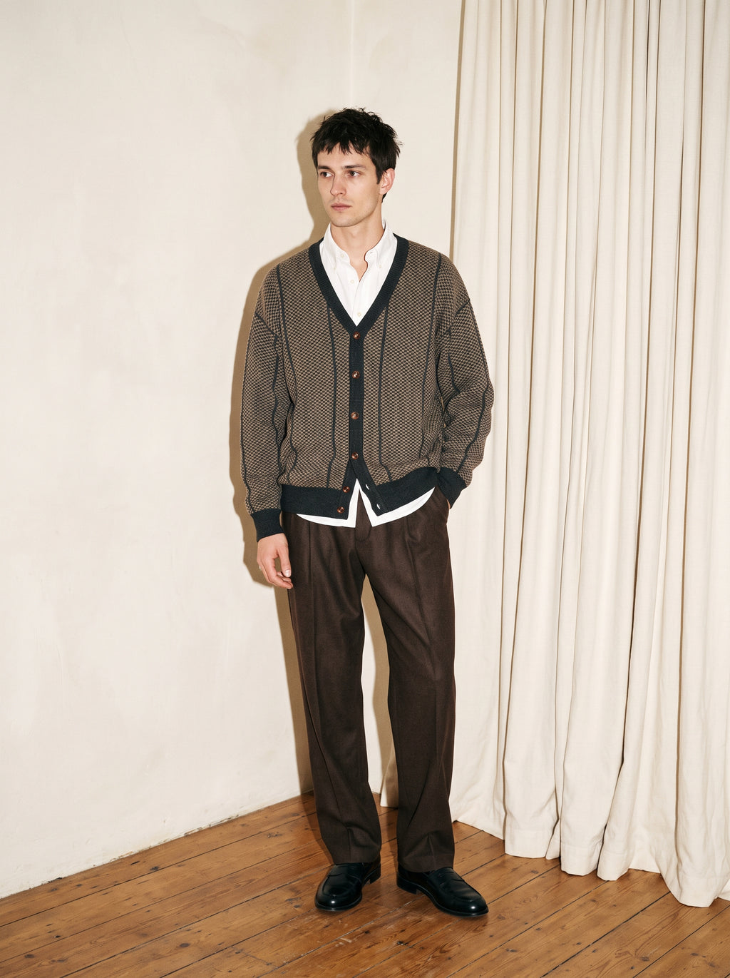 Jacquard Knit Cardigan