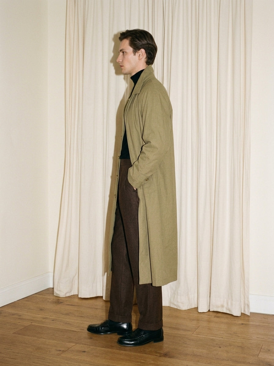 Olive Tan Maxi Trench