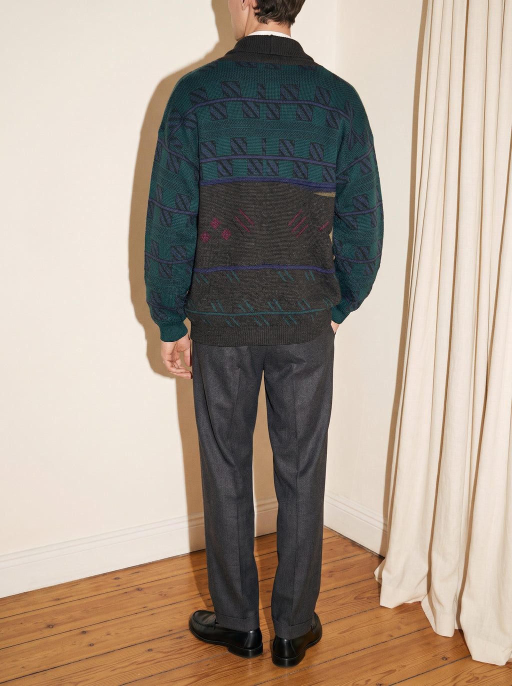 Geometric Shawl Cardigan