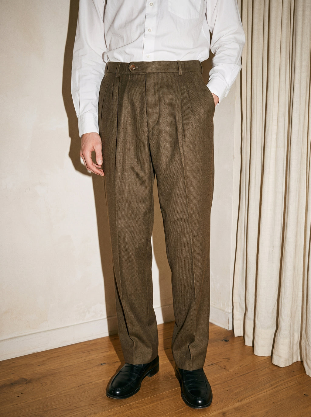Dark Olive Pleated