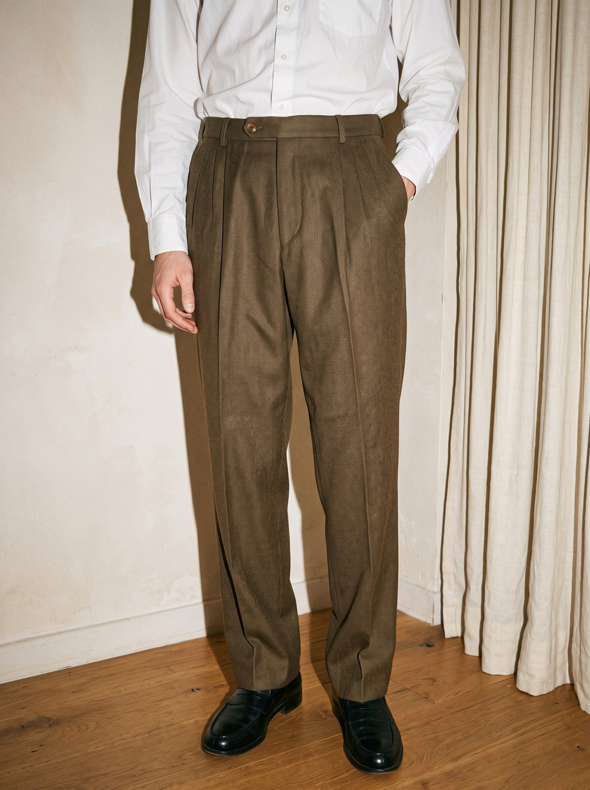 Dark Olive Pleated