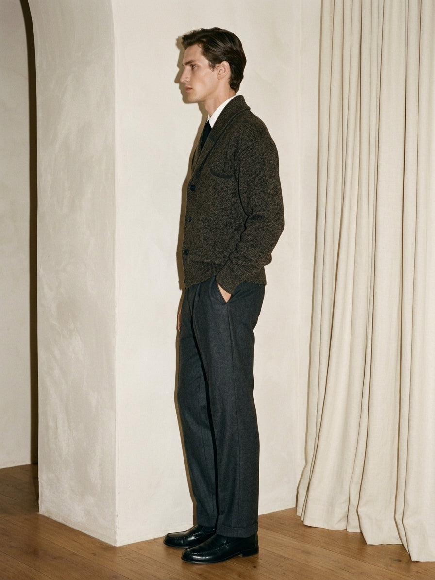 Marled Brown Cardigan
