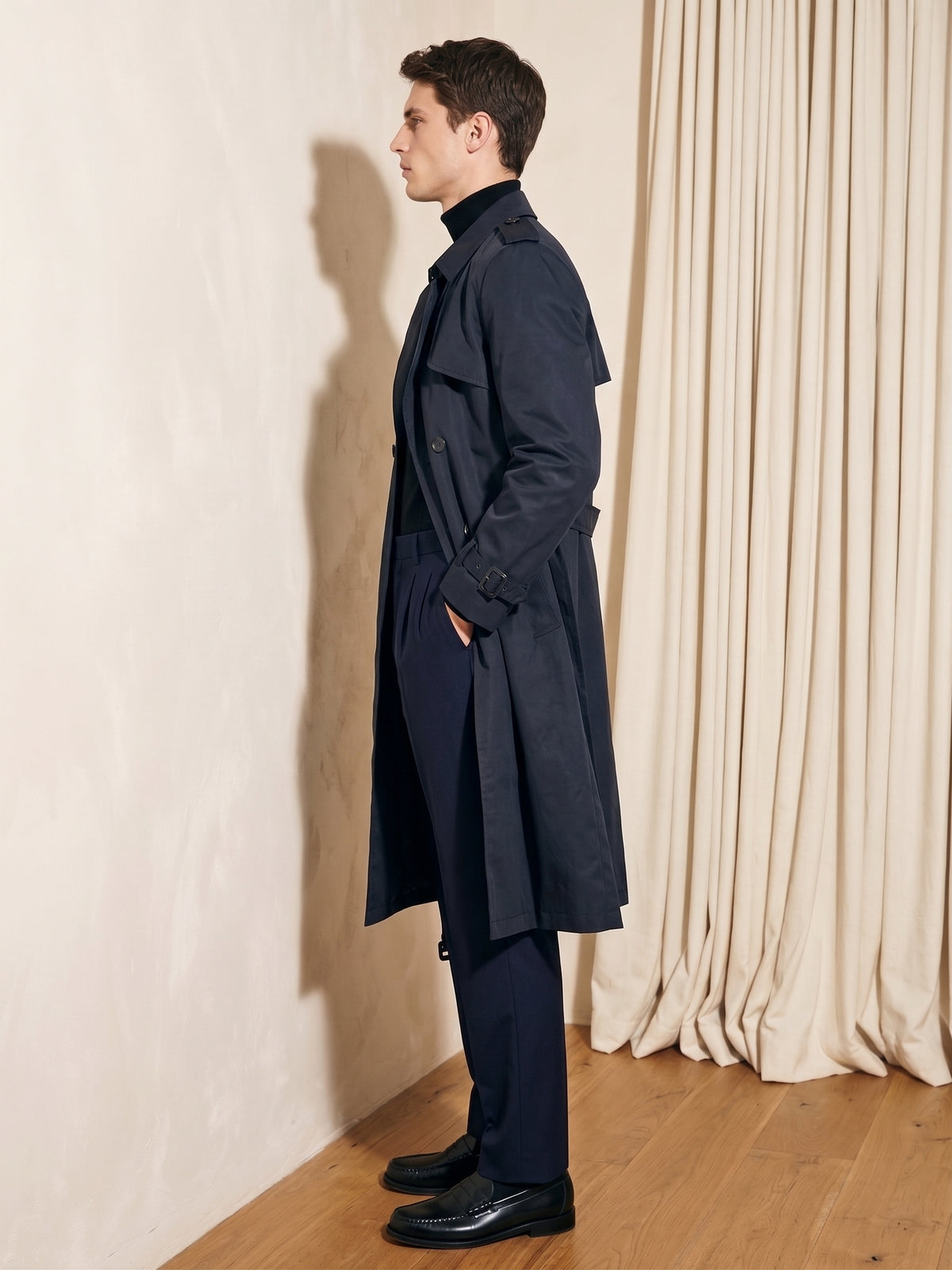 Dark Navy Blue Trench