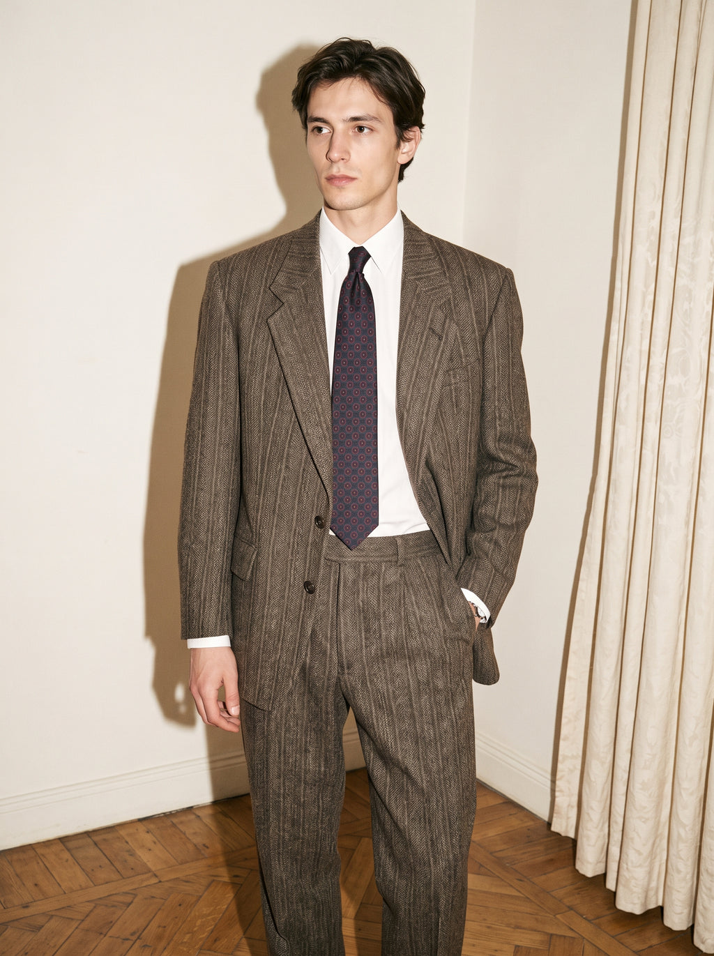 Taba Brown Pinstriped