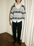 Half Zip Geometric Sweater