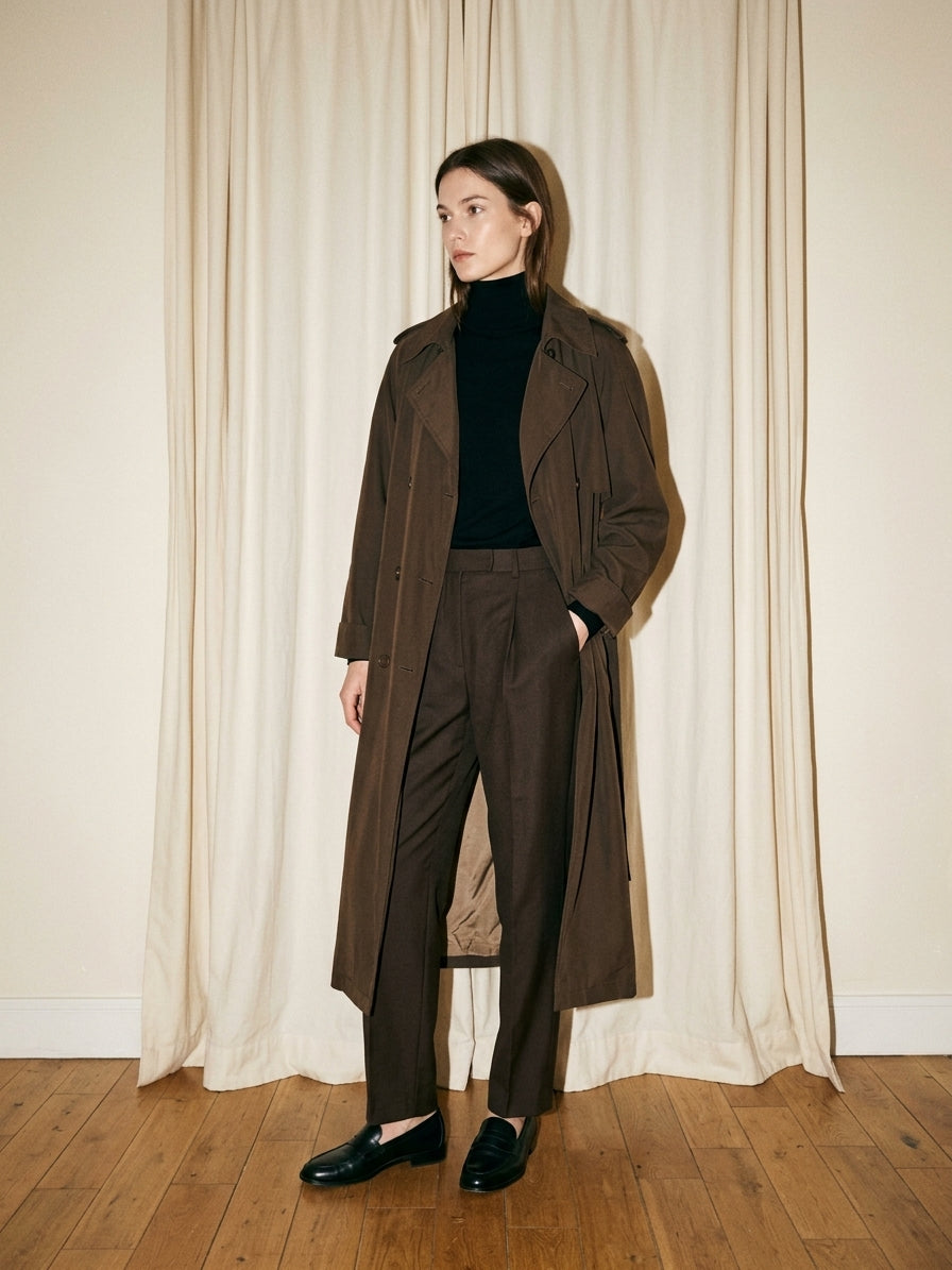 Espresso Brown Trench