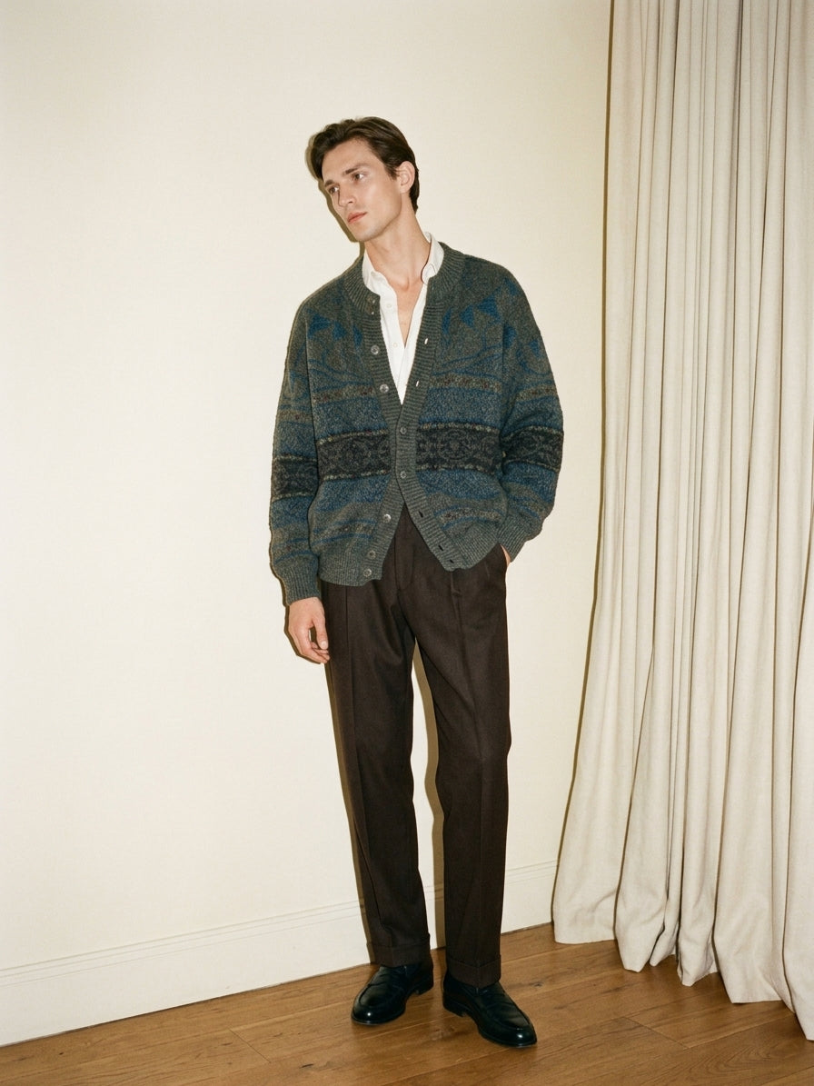 Geometric Heavy Cardigan