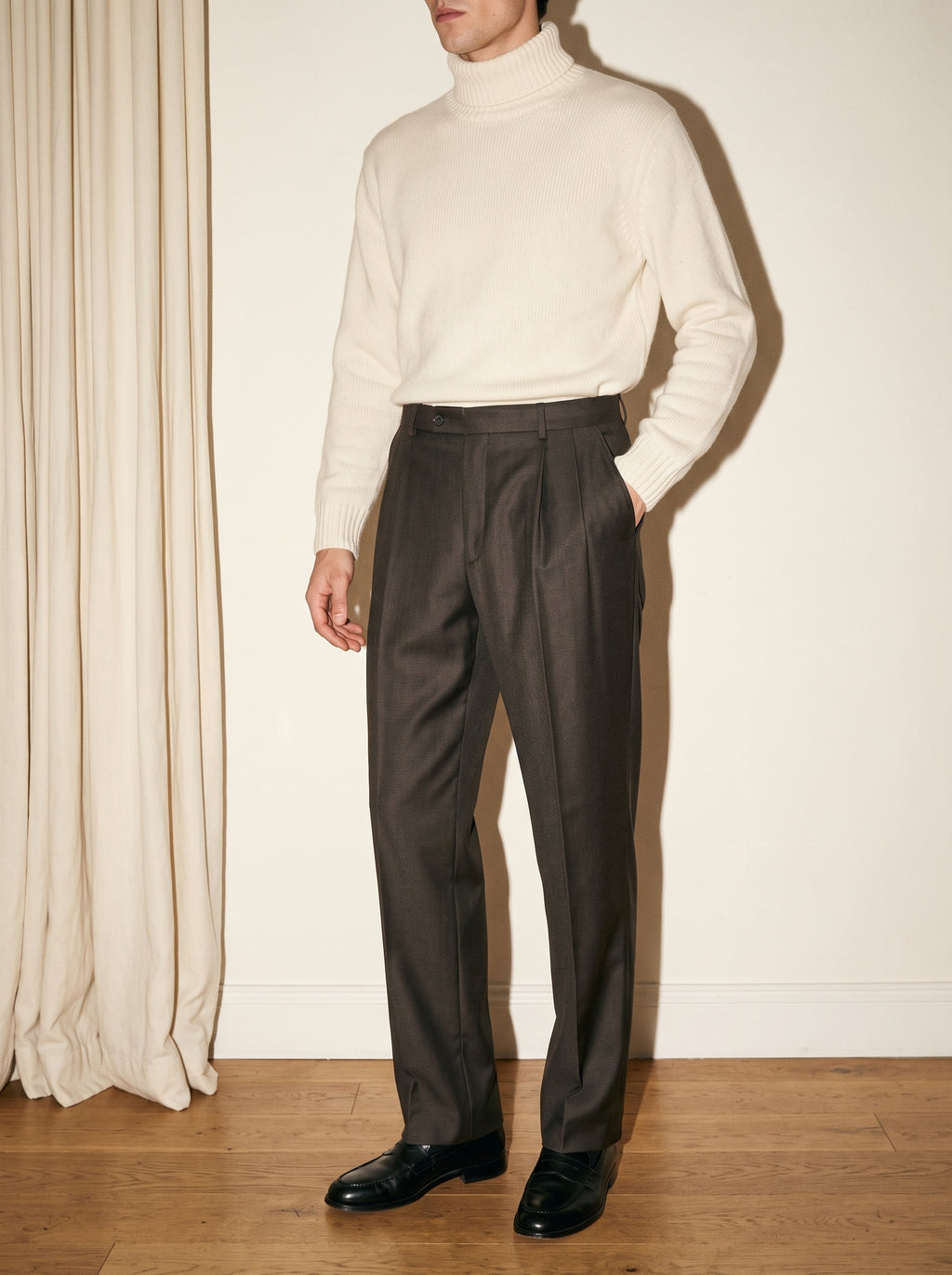 Espresso Brown Pleated