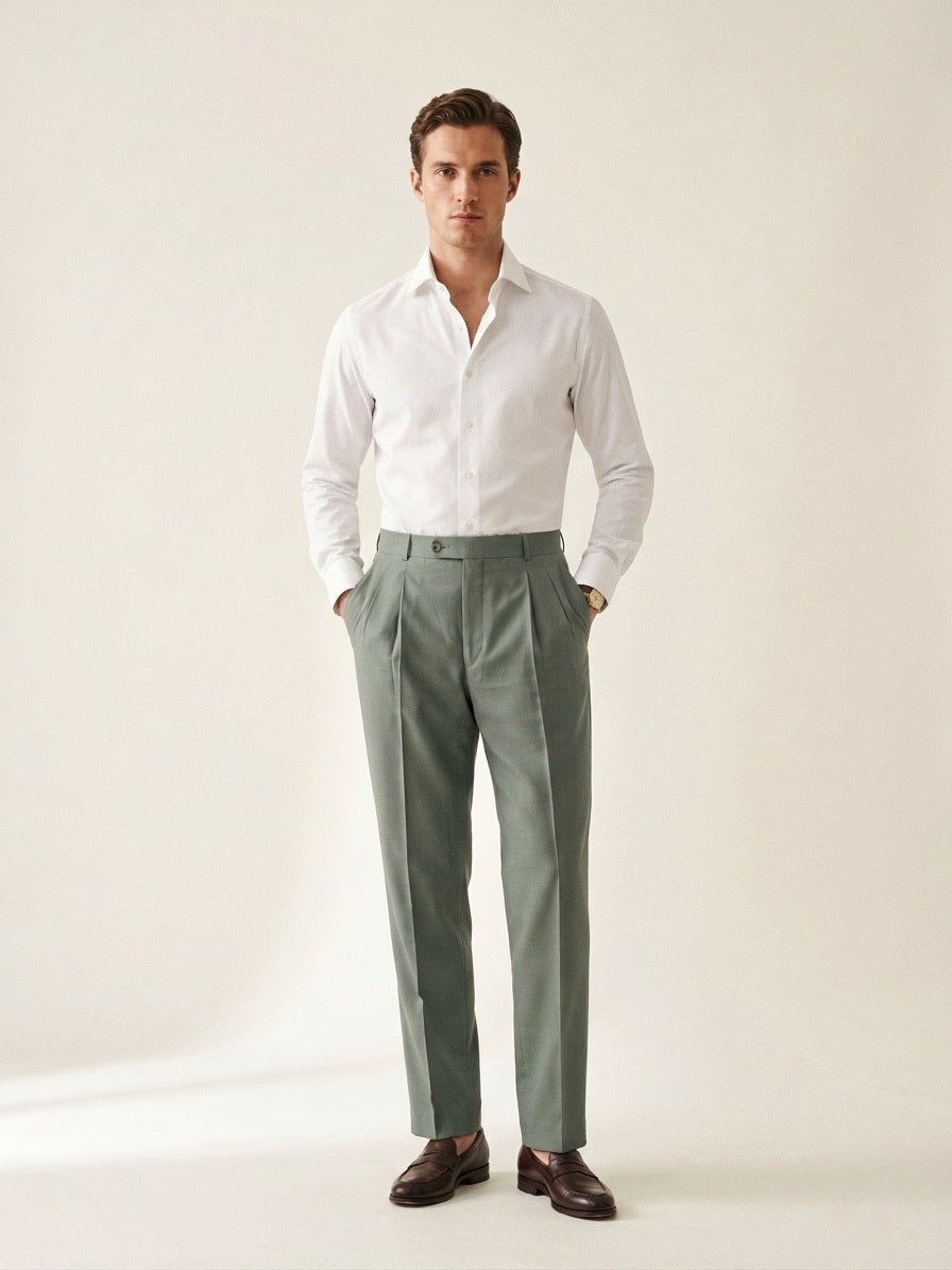 Dusty Olive Pleated