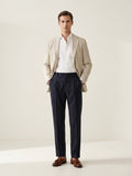 Navy Blue Pleated