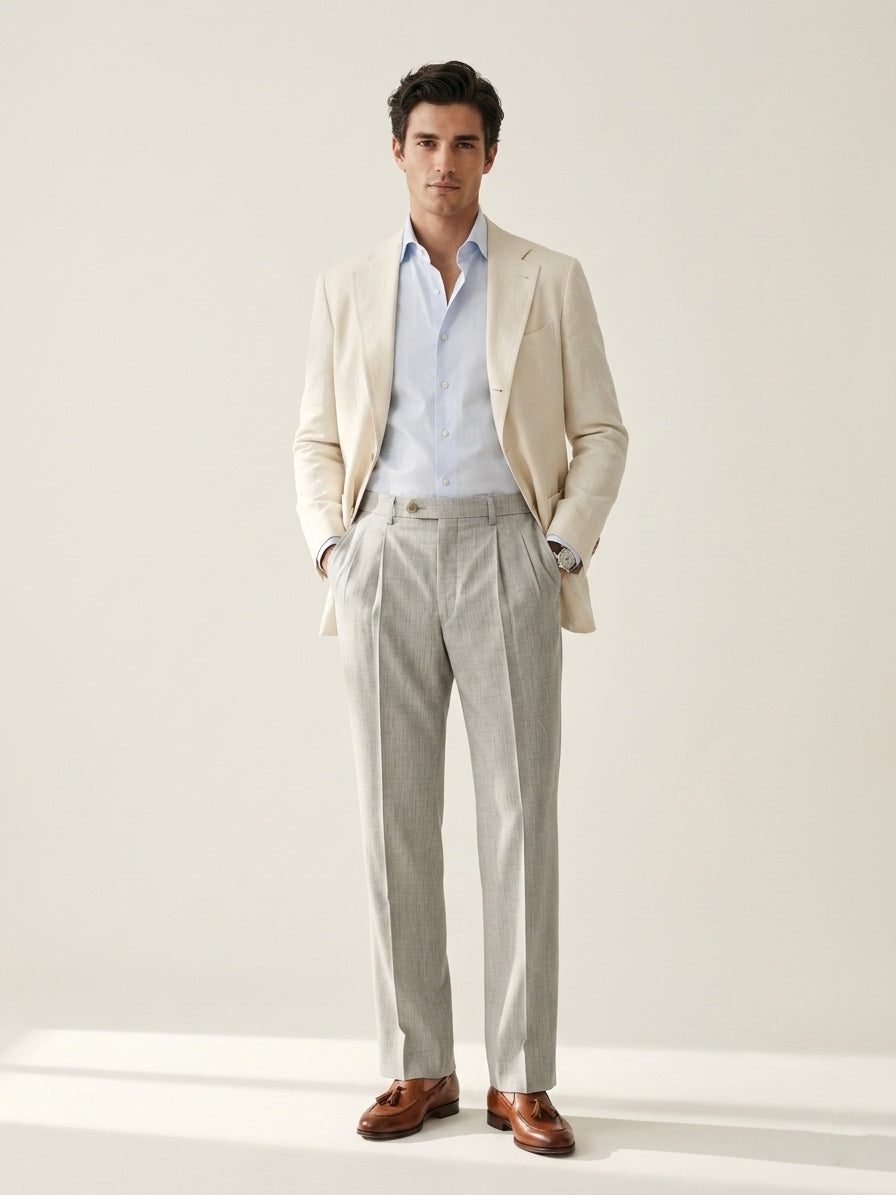 Light Gray Pleated