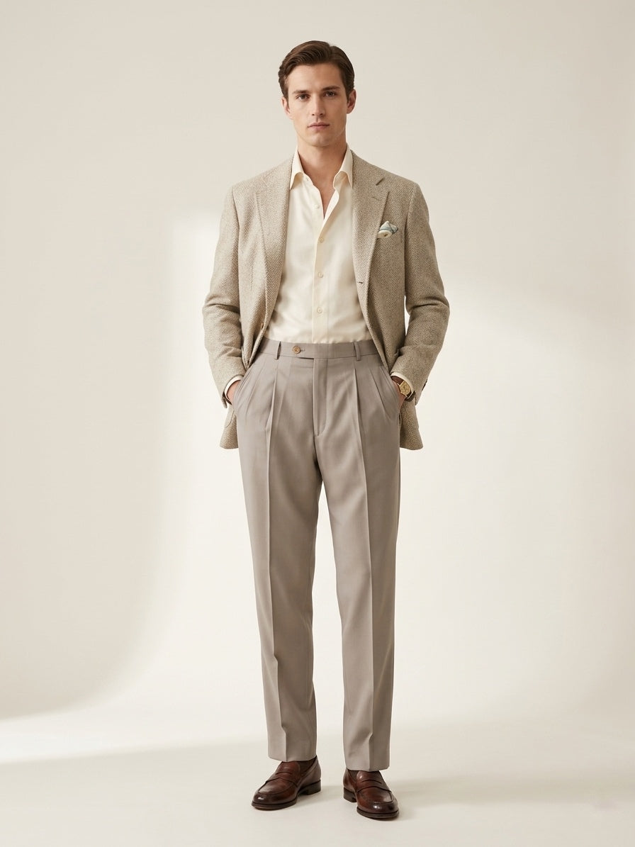 Light Gray Pleated