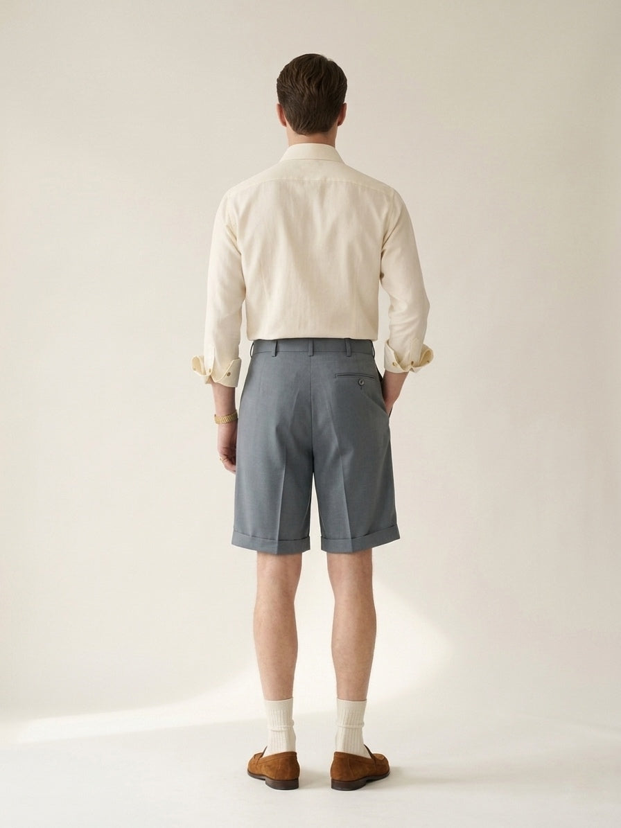 Dark Gray Pleated Shorts