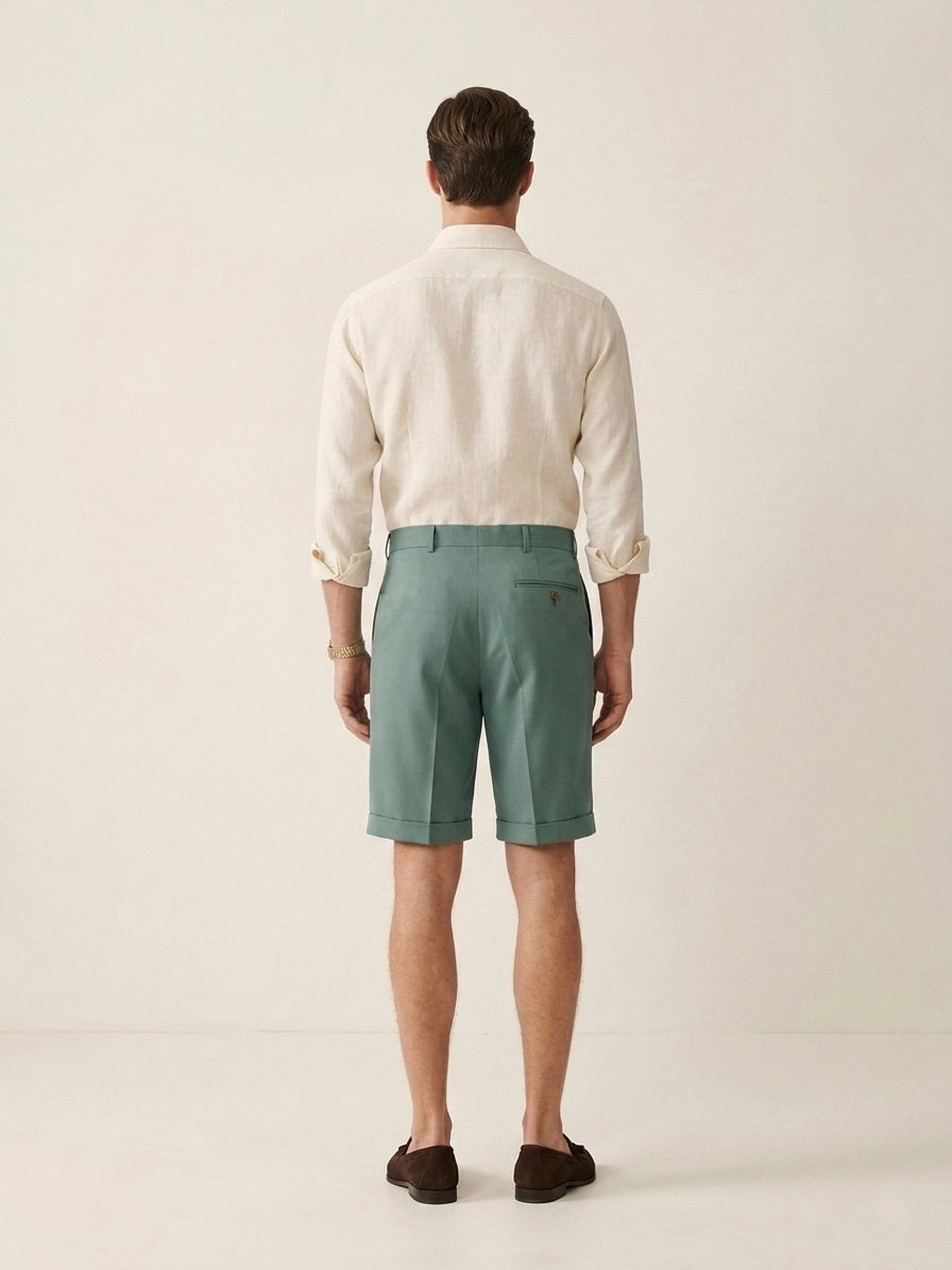 Sage Pleated Shorts