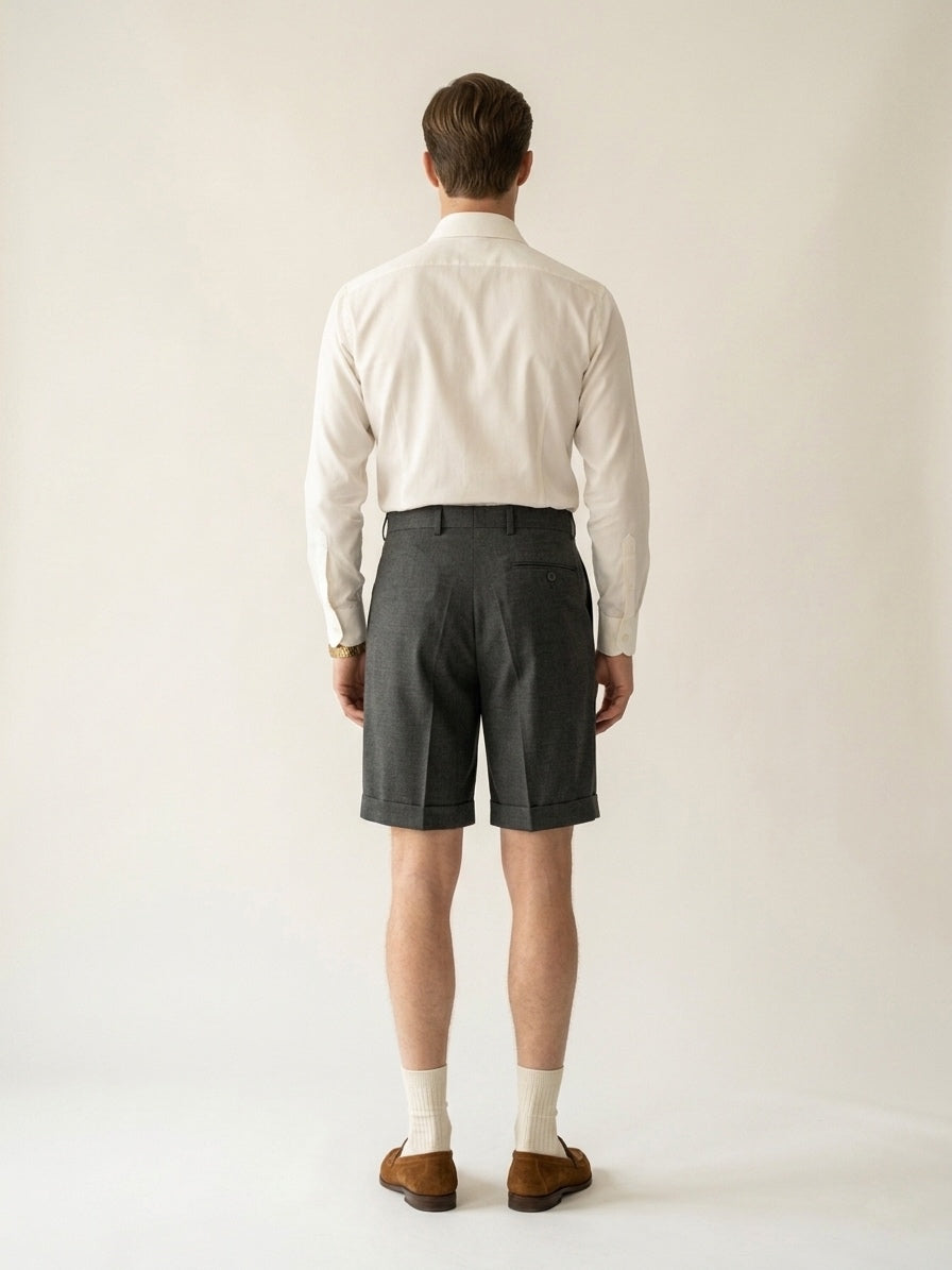Charcoal Gray Pleated