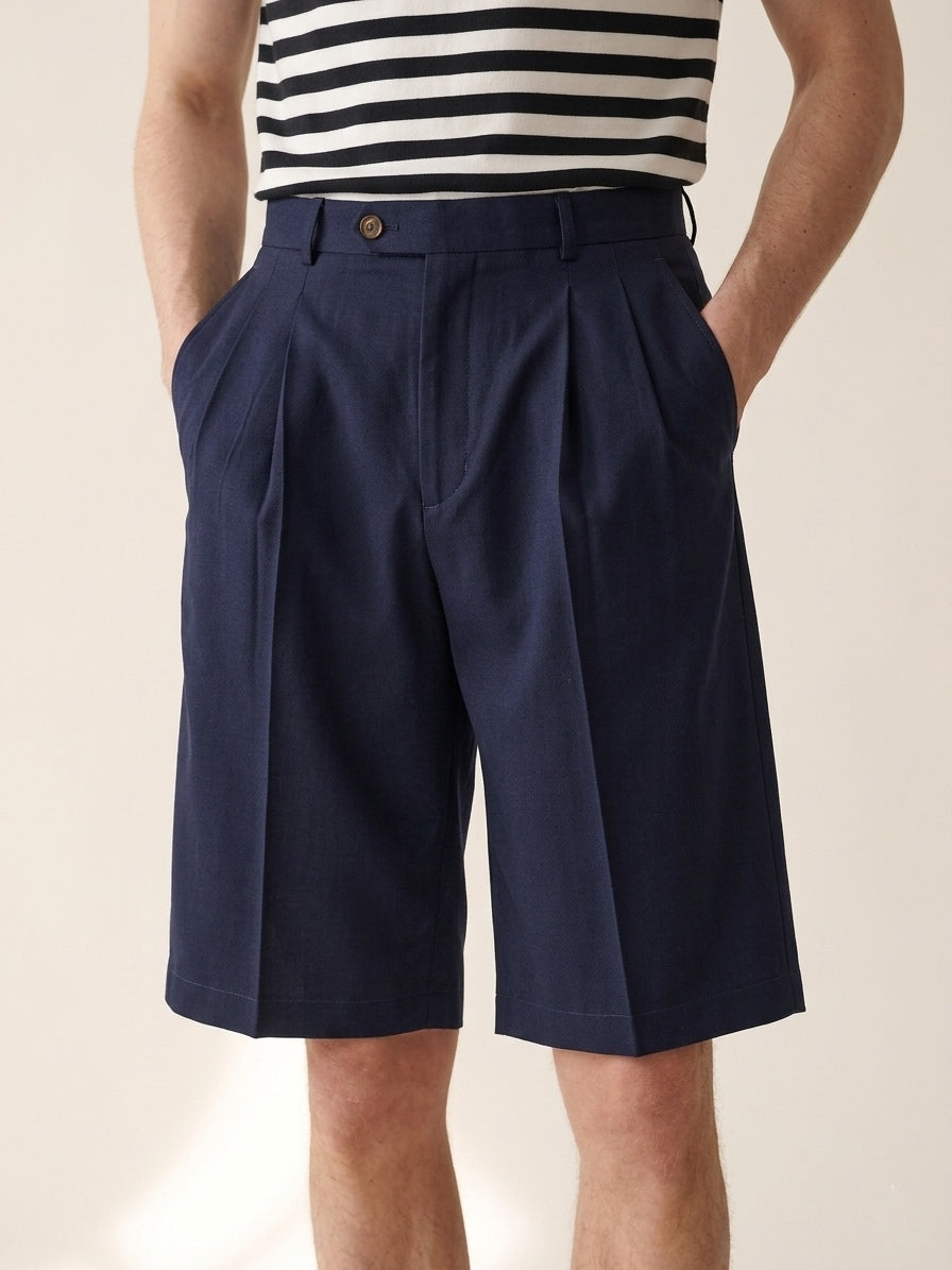 Navy Blue Pleated