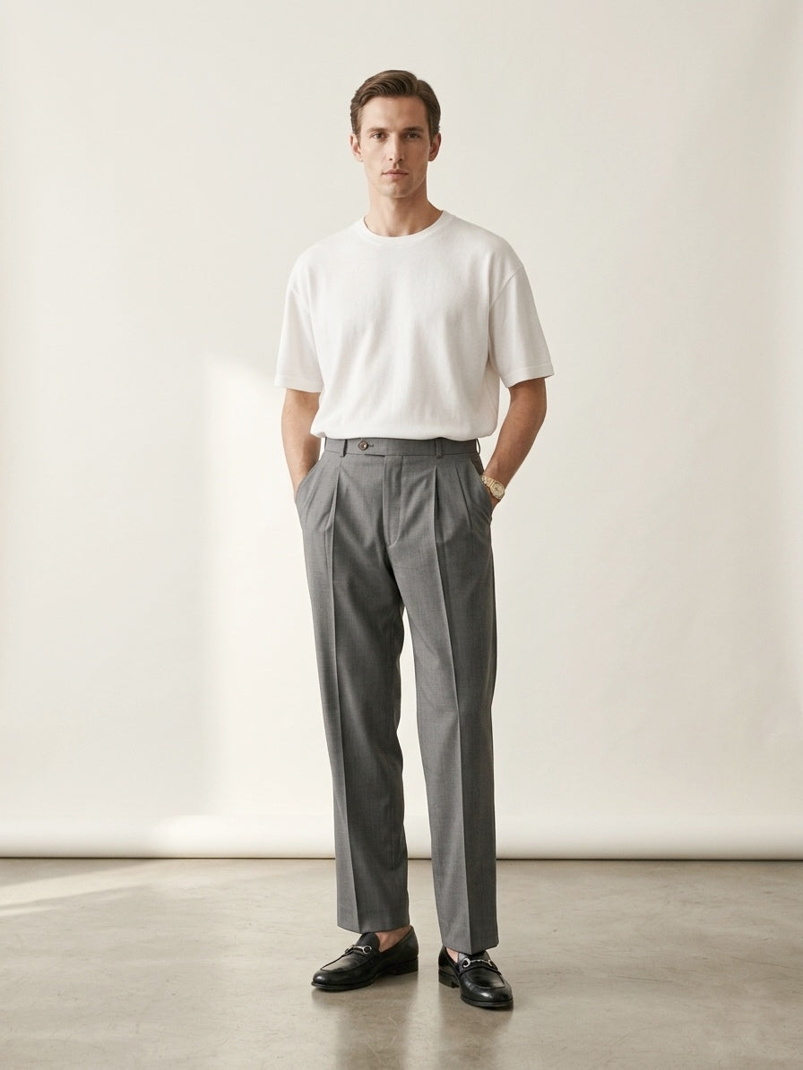 Dusty Gray Pleated