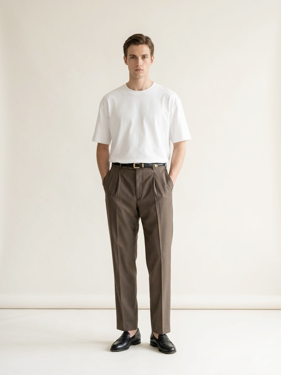 Mocha Brown Pleated