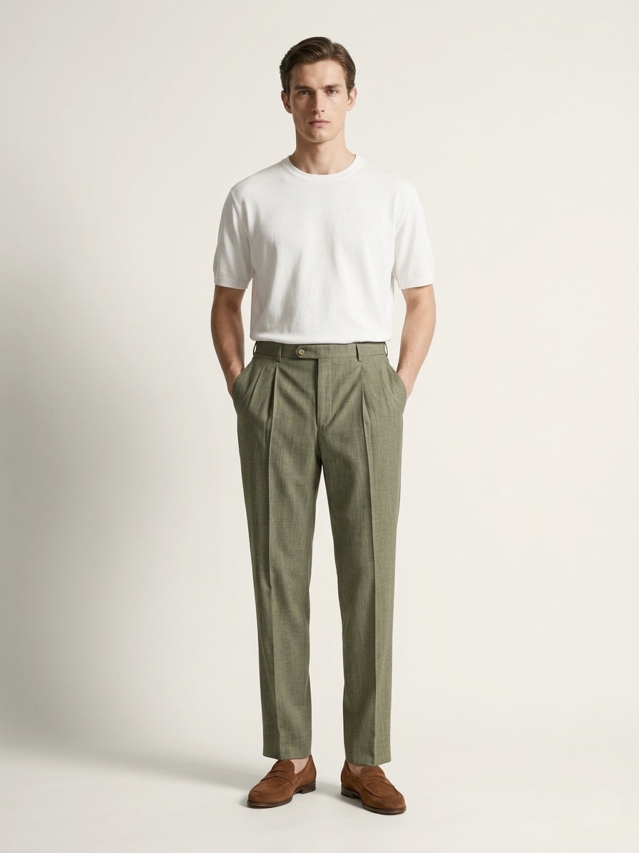Olive Green Pleated