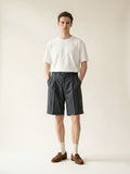 Striped Pleated Shorts
