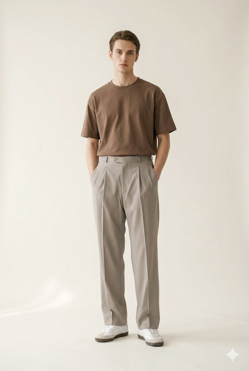 Sand Gray Pleated